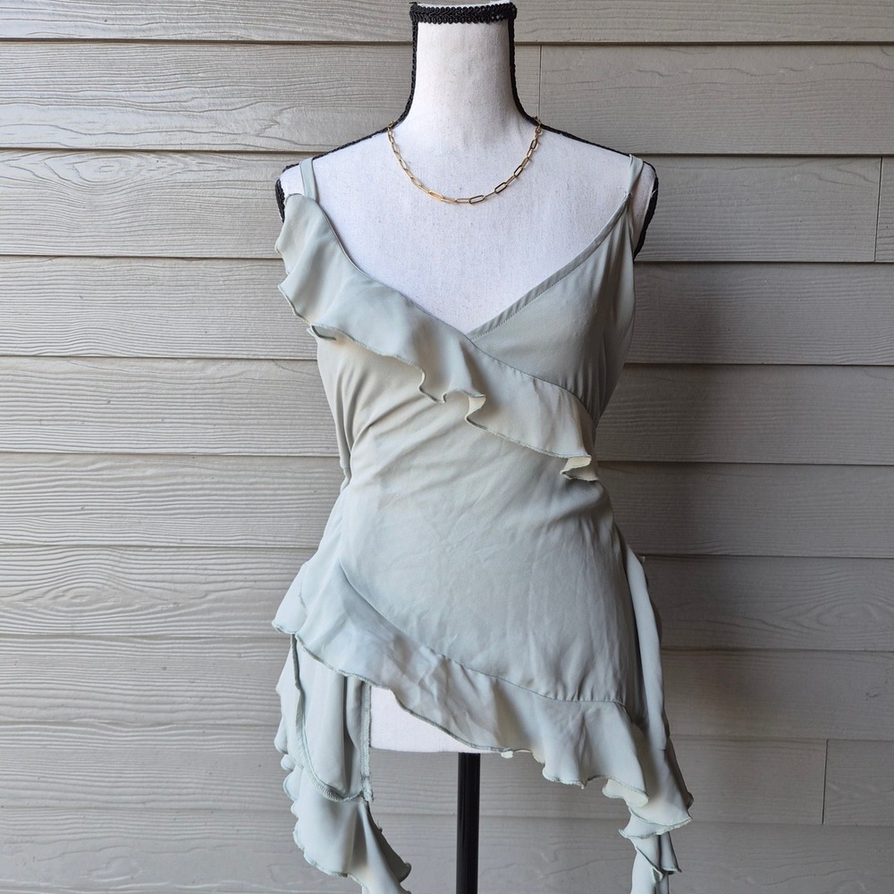 Torrid Ruffle Cami Top Womens 1X Y2K Coquette Fairycore Cottagecore Sage Green